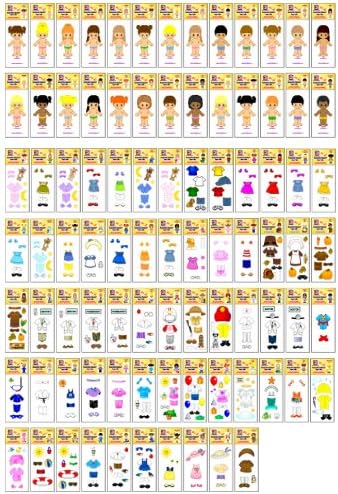 90 Piece Master Adorable Kinders Paper Dolls Set