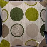 Decorative Green Circle Chenille Throw Pillow Cover (One Side)