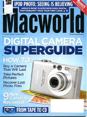 External hard drive:Macworld January 2005 Digital Camera Superguide, iPod Photo - Seeing Is Believing, From Tape to CD, Recover Lost Photo Files, 7 FileMaker Pro Power Moves, Image Editing Beyond iPhoto, Extend Your Wireless Reach, Find Anything with Grep