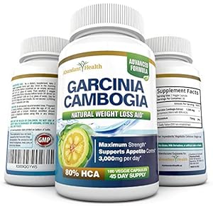 80% HCA 100% PURE Maximum Strength Garcinia Cambogia Extract - 180 Count (45 Day Supply) - 3,000mg Per Day - All Natural Appetite Suppressant, Carb Blocker, Diuretic and Weight Loss Supplement Formula - Manufactured in a USA GMP Certified Facility