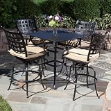 Alfresco Home Chateau Bar Height Dining Set MaterialType - Sunbrella Canvas Spa