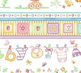 SheetWorld Fitted Pack N Play (Graco) Sheet - Baby Girl Clothesline - Made In USA