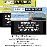 Self-Care Bundle Driving Reflections 2-Pack, Inspirational affirmations to empower your thinking, relieve stress, and deepen your spiritual life while you drive! Give a unique motivational gift that uplifts with positive, faith-filled affirmations! Weight-Loss & Self-Care set + Peace of Mind set.