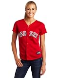 MLB Women's Boston Red Sox Scarlet Alternate Short Sleeve 5 Button Synthetic Replica Baseball Jersey Spring 2012? (Scarlet, Small)