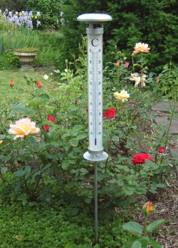 Außenthermometer / Thermometer mit Solarleuchte
