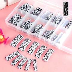 Airbrush Tips K�nstliche Fingern�gel Nagelmodellage Weis Zebra *70