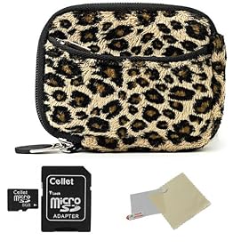 BROWN Leopard Animal Design Water Resistant Protective and Durable Carrying Sleeve Case For Canon Compact Digital Camera Fits: IXUS 800 IS ELPH SD700 IS IXY 800 IS ( PC1176 ) / 900 Ti ELPH SD900 IXY 1000 ( PC1206 ) / 130 ELPH SD1400 IS IXY 400F ( PC1472 ) / 960 IS ELPH SD950 IS IXY 2000 IS ( PC1248 