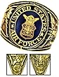 Air Force Ring - 18K Heavy Gold Electroplated Ring with Stone - USAF - Veteran Ring.