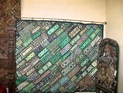 Green Tribal Banjara Vintage Sari Wall Hanging Tapestry Throw Bedspread Crazy Quilt Coverlet