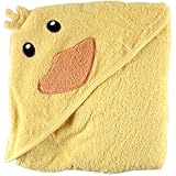Luvable Friends Animal Face Hooded Woven Terry Baby Towel, Duck