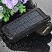 Solar Charger, Solar Panel Portable 8000mAh Dual USB Solar Battery Charger Power Bank Phone Charger with LED Light (Black)