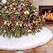 Atiming Christmas Tree Skirt White Faux Fur Christmastree Skirt 48 inch Mat Christmas Holiday Party Decorations 122 cm