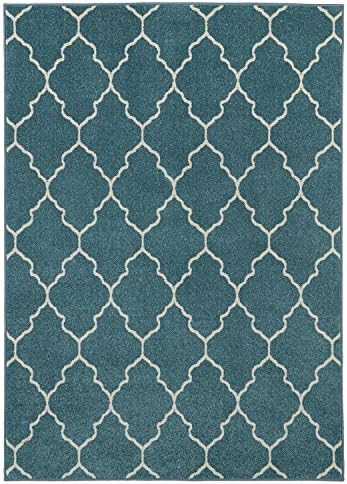 Home & More Indoor/outdoor Blue Trellis 5'2" X 7'3" Area Rug