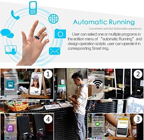 Lychee Multifunction Magic Smart NFC Ring for Android WP Mobile Phones Samsung Galaxy S4 S5 NOKIA HTC LG APP Lock Business Card Black Size 9#