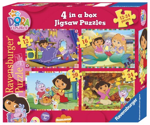 Ravensburger Dora the Explorer 4 in a Box Jigsaw Puzzles (12, 16, 20 and 24 Pieces)