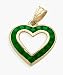 Genuine Emerald Gemstone Gold Heart Pendant with 20