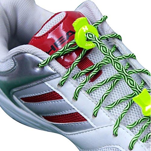 Link Laces Elastic No Tie Shoelaces - Lock Shoe Lace Ideal for Kids Boot Strings Tennis Running and Work Shoes.