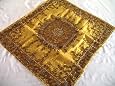 Artisan Handmade Gold Bead Tablecloth Cover Overlay 40"