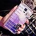 ACC5Star Galaxy Note 4 Case, Deluxe 3D Bling Crystal Fox Diamond [Colorful Chain] Samsung Galaxy Note 4 Case [Soft Rabbit Fur] Galaxy Note 4 Clear Case [Purple White] for Samsung Galaxy Note 4 + Random Color Stylus + Green Soft Clean Cloth with Logo by Hongyada