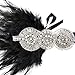 eforpretty 1920s Flapper Headband Vintage Headpiece for Women,Black and Silver
