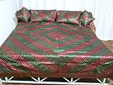 Home Furnishing Brocade & Patch Work Bed Sheet Bedspread with Pillow Covers ....