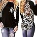 Chin's Women's Sexy Crewneck Leopard Long Sleeve T-shirts Tops (XXL)
