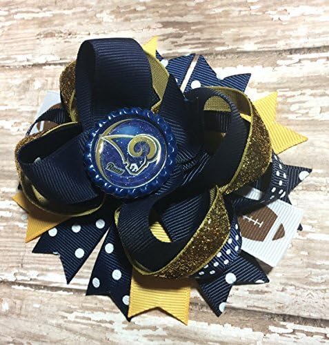 NFL LA Rams Hair Bow, Inspired Football Hair Bow, Cheer Bow, Dallas Cowboys Headband, Infant Headband, Baby Headband, Newborn headband, Los Angeles Rams