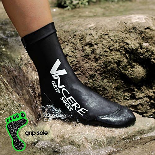 Vincere Neoprene Beach Grip Socks 2 Pack (Black, Large) Kit