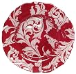 Glass Ornate French Lily Design Wine Red Platter Plate 15" D