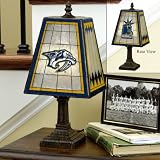 Memory Company Nashville Predators Art Glass Table Lamp 14 Inches