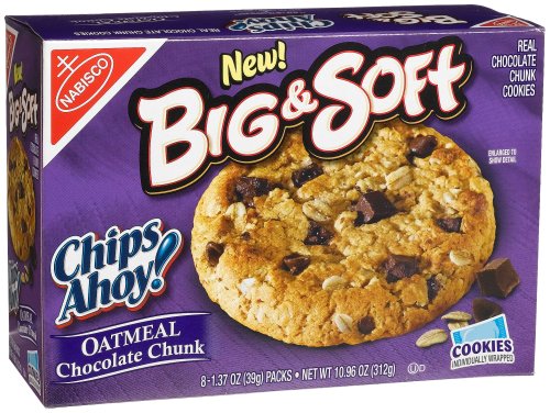 Chips Ahoy! Big & Soft Oatmeal Chocolate Chunk Cookies, 8-Count Boxes (Pack of 12) by Chips Ahoy!