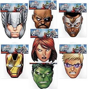 Official Marvel Avengers Assemble 7 Card Face Masks (Multipack)