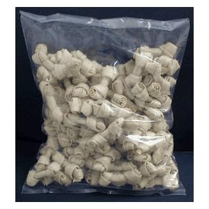 20 Premium Natural Rawhide Mini Bones 2.5