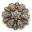 Vintage Swarovski Crystal Floral Brooch (Atique Gold)