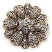 Jewelry : Vintage Swarovski Crystal Floral Brooch (Antique Gold)