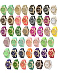 Wholesale Lot Of 6 Womens Geneva Chronograph Style Silicone Watch