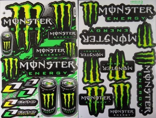 2 Rockstar Energy Drink Metal Mulisha Yamaha Kawasaki ATV Helmet Motorcycle Motocross Decal Racing Sticker