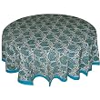 Cotton Tablecloth Linen Round Block Printed Dia 72 inches