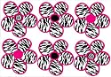 Zebra Print, Black and Hot Pink Flowers Wall Stickers,decal, Graphics