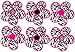 Zebra Print, Black and Hot Pink Flowers Wall Stickers,decal, Graphics