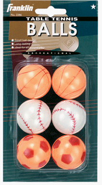 Franklin Sports-Themed Table Tennis Balls - 6 Pack