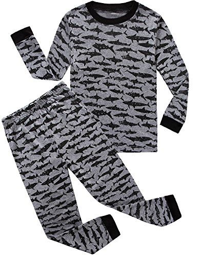 Family Feeling Shark Little Boys Pajamas Sets 100% Cotton Pjs Toddler Kids