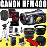 Canon VIXIA HF M400 HFM400 Full HD Camcorder with HD CMOS Pro Wide Angle/Telephoto Lens Filter Kit DavisMAX 24GB Photo Enthusiasts HD Bundle