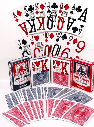 Low Vision Playing Cards _ Bundle of 4 Decks