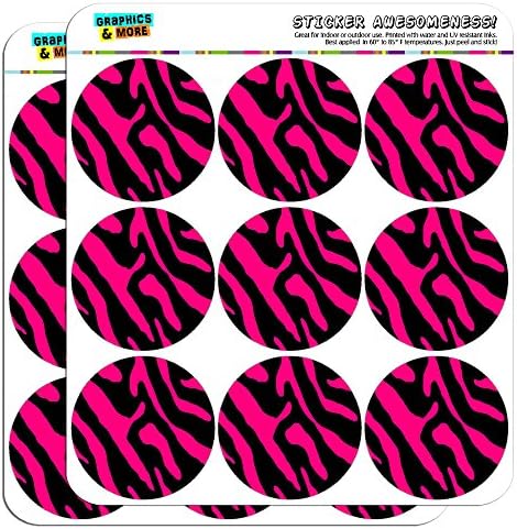 Zebra Print Black Hot Pink 2" Scrapbooking Crafting Stickers