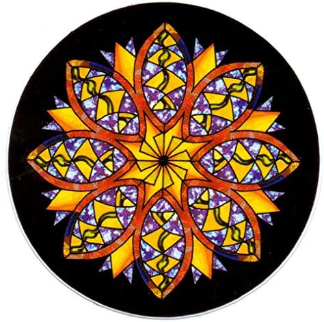 3" Cool Yellow Hippie Mandalas Hippy Decals Unique Window Stickers for Cars