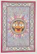 Asian Paintings Madhubani Home Decor Organic Color Paper 22 x 15 inches