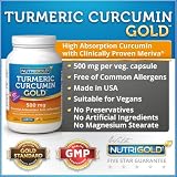 Turmeric Curcumin GOLD with 95% Curcuminoids, 500mg, 60 Vegetarian Capsules (Featuring Curcumin C3 Complex, BCM-95, and BioPerine)