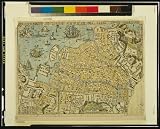 Canvas Print of historic Japanese Art: map of harbor area of Nagasaki
