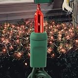 Red - 150 Bulbs - 4 ft. x 6 ft. - Green Wire - Christmas Net Lights - HLS FLAT150REDG